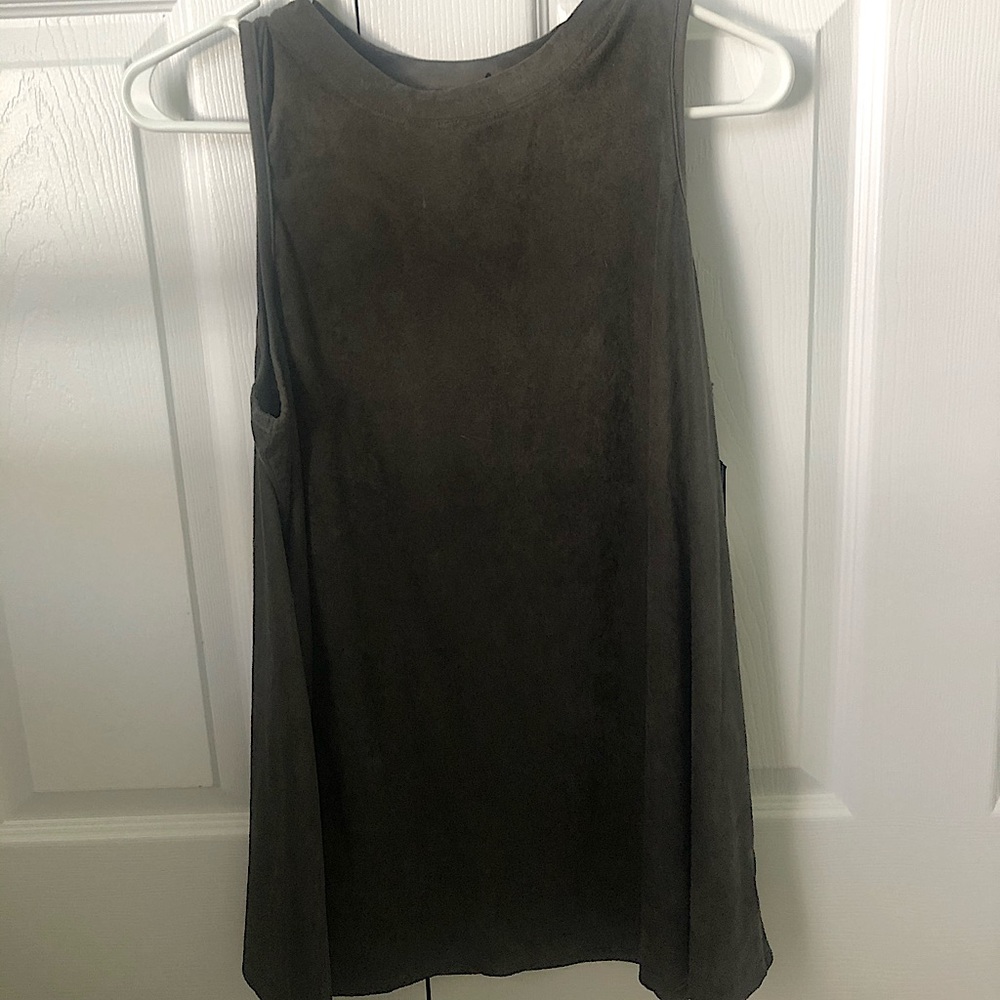 AB studio olive suede top